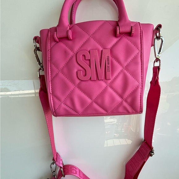Steve Madden Pink Quilted Satchel with Silver Hardware - Picture 1 of 10